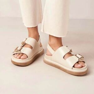 ALOHAS Harper Cream Leather Sandals